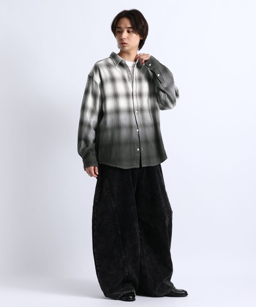 RAGEBLUE(レイジブルー)の「GRADUATION CHECK SHIRTS / グラデーションチェックシャツ(シャツ/ブラウス・メンズ・マスタード/ダークブラウン/ブラック・MEDIUM/LARGE)」の13枚目の写真