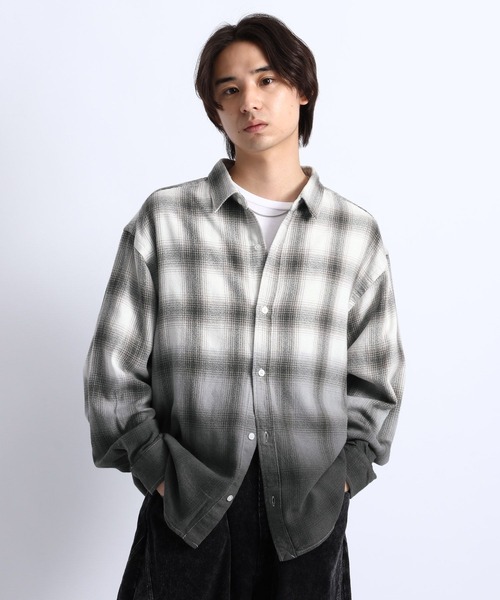 RAGEBLUE(レイジブルー)の「GRADUATION CHECK SHIRTS / グラデーションチェックシャツ(シャツ/ブラウス・メンズ・マスタード/ダークブラウン/ブラック・MEDIUM/LARGE)」の14枚目の写真
