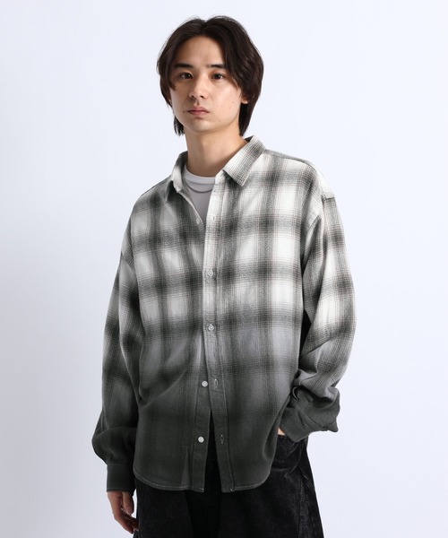 RAGEBLUE(レイジブルー)の「GRADUATION CHECK SHIRTS / グラデーションチェックシャツ(シャツ/ブラウス・メンズ・マスタード/ダークブラウン/ブラック・MEDIUM/LARGE)」の16枚目の写真