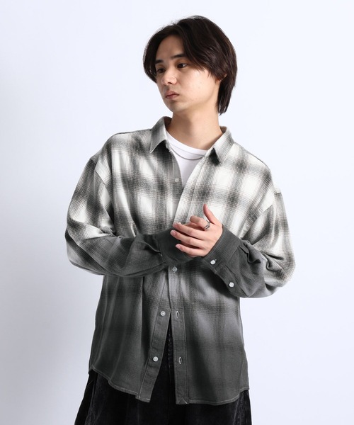 RAGEBLUE(レイジブルー)の「GRADUATION CHECK SHIRTS / グラデーションチェックシャツ(シャツ/ブラウス・メンズ・マスタード/ダークブラウン/ブラック・MEDIUM/LARGE)」の17枚目の写真