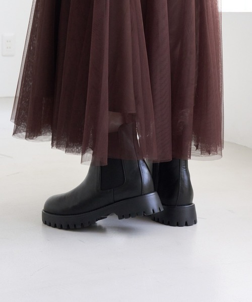 ROPE' PICNIC(ロペピクニック)の「【WEB限定サイズ】レザーライクサイドゴアブーツ/軽量(ブーツ・レディース・ダークブラウン/ブラック/ベージュ系その他・L/M/S)」の4枚目の写真