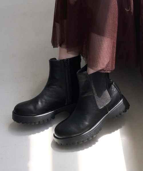 ROPE' PICNIC(ロペピクニック)の「【WEB限定サイズ】レザーライクサイドゴアブーツ/軽量(ブーツ・レディース・ダークブラウン/ブラック/ベージュ系その他・L/M/S)」の5枚目の写真