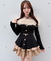 NOMAE（ノーマエ）の「ファーオフショルペプラムニット（ニット/セーター）」