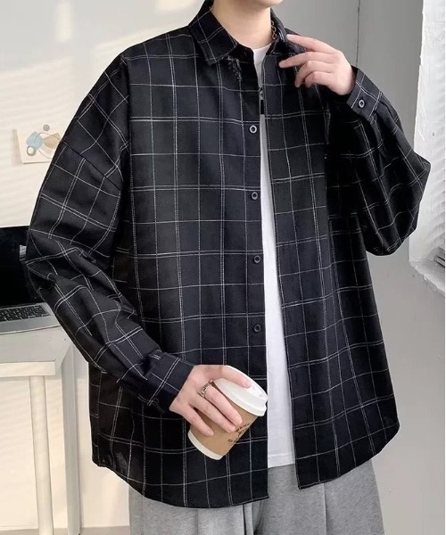 DOUBLE STEAL(ダブルスティール)の「DSウィンドウペンチェックオーバーシャツ(シャツ/ブラウス・メンズ・ブルー/チャコール/ブラック・X-LARGE/LARGE/MEDIUM)」の1枚目の写真