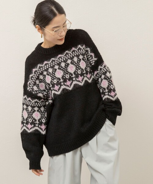 MAQWEL(マクウェル)の「【MAQWEL/マクウェル】ノルディック柄セーター(ニット/セーター・レディース・グレー/ブラック・FREE)」の18枚目の写真