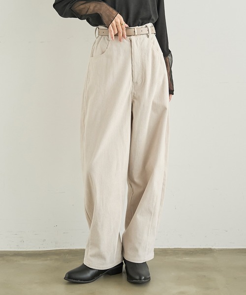 mil(ミル)の「コーデュロイ カーブパンツ 【588230】(その他パンツ・レディース・ブラウン/チャコールグレー/アイボリー・FREE/M-Regular/S-Short/S-Regular/M-Short)」の1枚目の写真