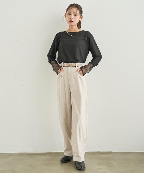 mil(ミル)の「コーデュロイ カーブパンツ 【588230】(その他パンツ・レディース・ブラウン/チャコールグレー/アイボリー・FREE/M-Regular/S-Short/S-Regular/M-Short)」の7枚目の写真