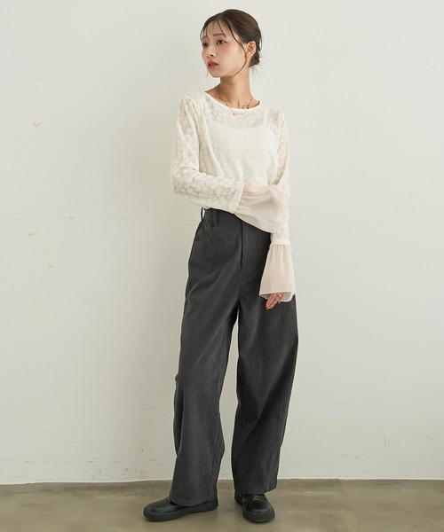 mil(ミル)の「コーデュロイ カーブパンツ 【588230】(その他パンツ・レディース・ブラウン/チャコールグレー/アイボリー・FREE/M-Regular/S-Short/S-Regular/M-Short)」の9枚目の写真