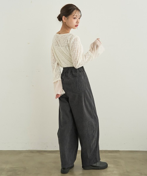 mil(ミル)の「コーデュロイ カーブパンツ 【588230】(その他パンツ・レディース・ブラウン/チャコールグレー/アイボリー・FREE/M-Regular/S-Short/S-Regular/M-Short)」の12枚目の写真