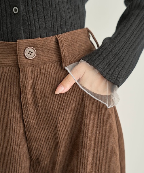 mil(ミル)の「コーデュロイ カーブパンツ 【588230】(その他パンツ・レディース・ブラウン/チャコールグレー/アイボリー・FREE/M-Regular/S-Short/S-Regular/M-Short)」の21枚目の写真