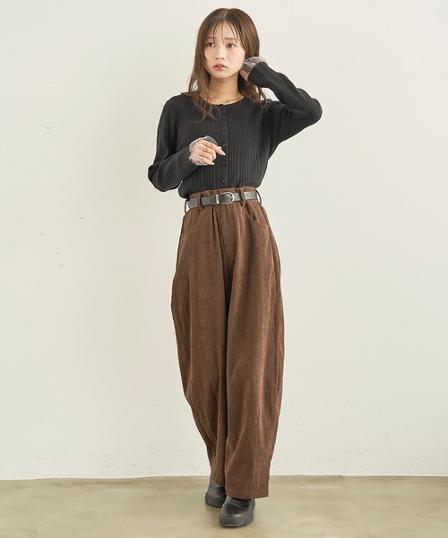 mil(ミル)の「コーデュロイ カーブパンツ 【588230】(その他パンツ・レディース・ブラウン/チャコールグレー/アイボリー・FREE/M-Regular/S-Short/S-Regular/M-Short)」の13枚目の写真