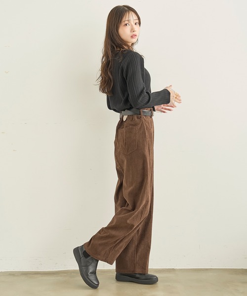 mil(ミル)の「コーデュロイ カーブパンツ 【588230】(その他パンツ・レディース・ブラウン/チャコールグレー/アイボリー・FREE/M-Regular/S-Short/S-Regular/M-Short)」の17枚目の写真