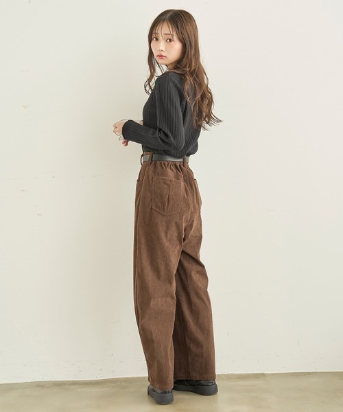 mil(ミル)の「コーデュロイ カーブパンツ 【588230】(その他パンツ・レディース・ブラウン/チャコールグレー/アイボリー・FREE/M-Regular/S-Short/S-Regular/M-Short)」の15枚目の写真