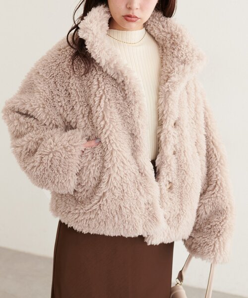 natural couture(ナチュラルクチュール)の「スタンドカラーファーコート(その他アウター・レディース・アイボリー/ブラウン/ベージュ・FREE)」の21枚目の写真