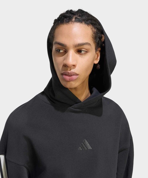 adidas(アディダス)の「アディダス KIT スリーストライプス パーカー / アディダス adidas(パーカー・メンズ・ブラック・MEDIUM/SMALL/X-SMALL/XX-LARGE/3XL/LARGE/X-LARGE)」の3枚目の写真