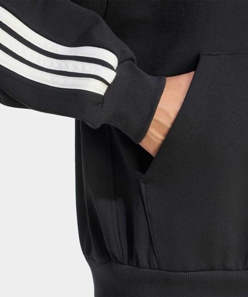 adidas(アディダス)の「アディダス KIT スリーストライプス パーカー / アディダス adidas(パーカー・メンズ・ブラック・MEDIUM/SMALL/X-SMALL/XX-LARGE/3XL/LARGE/X-LARGE)」の4枚目の写真