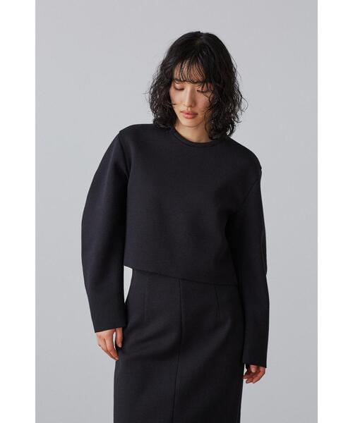 YLEVE(イレーヴ)の「YLEVE / TWEEDY BONDING JERSEY BL(シャツ/ブラウス・レディース・ホワイト/ブラック/ネイビー・0/1/2)」の2枚目の写真