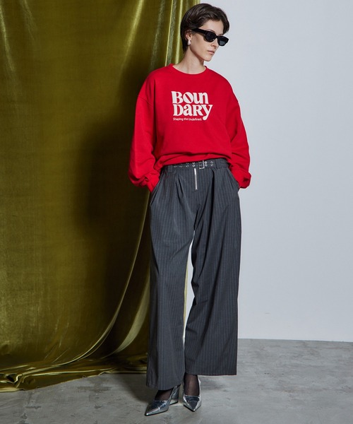 MAISON SPECIAL（メゾンスペシャル）の「【26WINTER PRE-ORDER】BOUNDARY Embossed Sweatshirt/BOUNDARYエンボススウェット（スウェット・レディース・ブラック/グレー/レッド・FREE）」の16枚目の写真