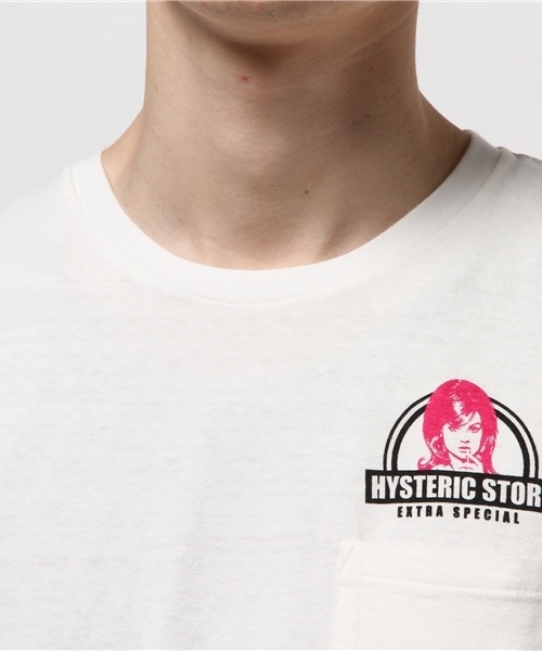 HYSTERIC GLAMOUR（ヒステリックグラマー）の「NATURAL BEAUTY pt ポケ付T-SH（Tシャツ/カットソー・メンズ・ホワイト/ブラック/イエロー・SMALL/MEDIUM/X-LARGE/LARGE）」の6枚目の写真