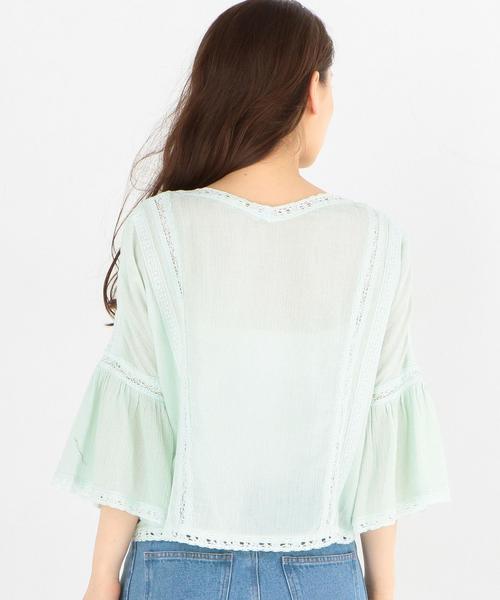 Another Edition（アナザーエディション）の「ガーゼヨウリュウVネックブラウス/AEBC ガーゼヨウリュウ V BLUS◆（シャツ/ブラウス・レディース・オフホワイト/レッド/ライム・FREE）」の9枚目の写真