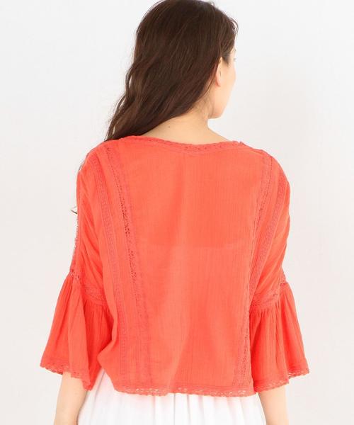 Another Edition（アナザーエディション）の「ガーゼヨウリュウVネックブラウス/AEBC ガーゼヨウリュウ V BLUS◆（シャツ/ブラウス・レディース・オフホワイト/レッド/ライム・FREE）」の12枚目の写真