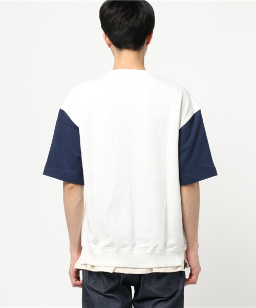 casper john 袖切替え半袖ビッグスウェット