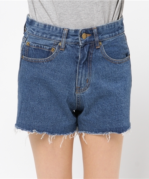 archives(アルシーヴ)の「カットオフ デニムショートパンツ(デニムパンツ・レディース・ネイビー/ロイヤルブルー・SMALL/MEDIUM)」の6枚目の写真