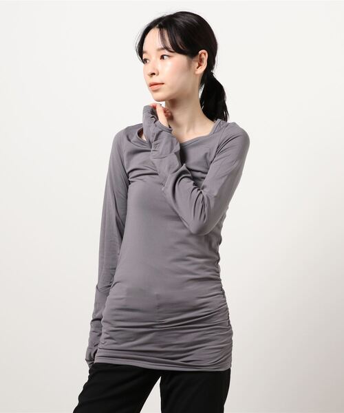 aimoha（アイモハ）の「裏起毛ヒートカットソー タートルネック ラウンドネック Vネック (AW) (LV)（インナーウェア/肌着・レディース・パープル/ワインレッド/カーキ/グレー/ホワイト/ブラウン/ブラック/ピンク/パープル系その他2/パープル系その他3/パープル系その他5/ピンク系その他2/ピンク系その他3/ピンク系その他5/レッド系その他2/レッド系その他3/レッド系その他5/ブラック系その他2/ブラック系その他3/ブラック系その他5/グレー系その他2/グレー系その他3/グレー系その他5/ブラウン系その他2/ブラウン系その他3/ブラウン系その他5/グリーン系その他2/グリーン系その他3/グリーン系その他5/ホワイト系その他2/ホワイト系その他3/ホワイト系その他5/ダークグレー/ベージュ系その他3/ベージュ系その他2/グレー系その他・XX-LARGE/LARGE/X-LARGE/MEDIUM/SMALL）」の14枚目の写真