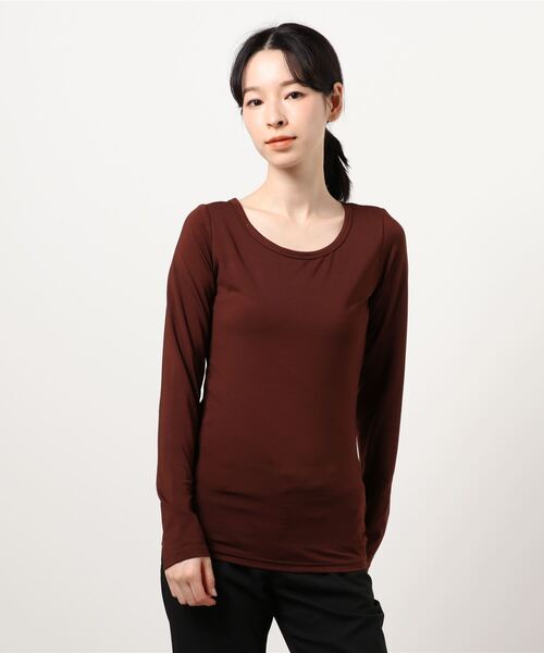 aimoha（アイモハ）の「裏起毛ヒートカットソー タートルネック ラウンドネック Vネック (AW) (LV)（インナーウェア/肌着・レディース・パープル/ワインレッド/カーキ/グレー/ホワイト/ブラウン/ブラック/ピンク/パープル系その他2/パープル系その他3/パープル系その他5/ピンク系その他2/ピンク系その他3/ピンク系その他5/レッド系その他2/レッド系その他3/レッド系その他5/ブラック系その他2/ブラック系その他3/ブラック系その他5/グレー系その他2/グレー系その他3/グレー系その他5/ブラウン系その他2/ブラウン系その他3/ブラウン系その他5/グリーン系その他2/グリーン系その他3/グリーン系その他5/ホワイト系その他2/ホワイト系その他3/ホワイト系その他5/ダークグレー/ベージュ系その他3/ベージュ系その他2/グレー系その他・XX-LARGE/LARGE/X-LARGE/MEDIUM/SMALL）」の16枚目の写真