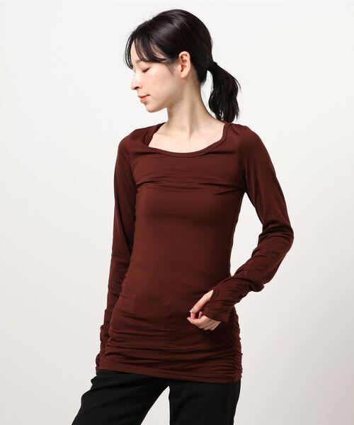 aimoha（アイモハ）の「裏起毛ヒートカットソー タートルネック ラウンドネック Vネック (AW) (LV)（インナーウェア/肌着・レディース・パープル/ワインレッド/カーキ/グレー/ホワイト/ブラウン/ブラック/ピンク/パープル系その他2/パープル系その他3/パープル系その他5/ピンク系その他2/ピンク系その他3/ピンク系その他5/レッド系その他2/レッド系その他3/レッド系その他5/ブラック系その他2/ブラック系その他3/ブラック系その他5/グレー系その他2/グレー系その他3/グレー系その他5/ブラウン系その他2/ブラウン系その他3/ブラウン系その他5/グリーン系その他2/グリーン系その他3/グリーン系その他5/ホワイト系その他2/ホワイト系その他3/ホワイト系その他5/ダークグレー/ベージュ系その他3/ベージュ系その他2/グレー系その他・XX-LARGE/LARGE/X-LARGE/MEDIUM/SMALL）」の18枚目の写真