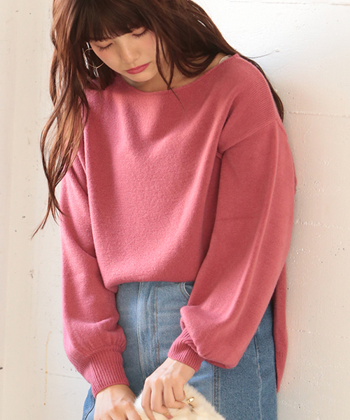 one after another NICE CLAUP(ワンアフターアナザーナイスクラップ)の「カシミアタッチニット(ニット/セーター・レディース・グレー/ローズ/アイボリー/ブラック/ピンク・FREE)」の5枚目の写真