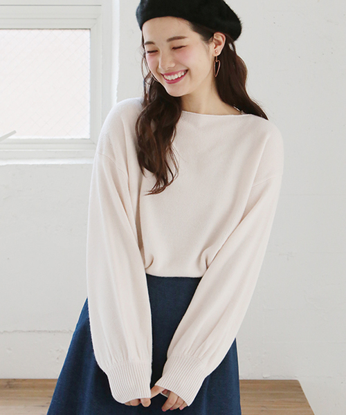 one after another NICE CLAUP(ワンアフターアナザーナイスクラップ)の「カシミアタッチニット(ニット/セーター・レディース・グレー/ローズ/アイボリー/ブラック/ピンク・FREE)」の4枚目の写真