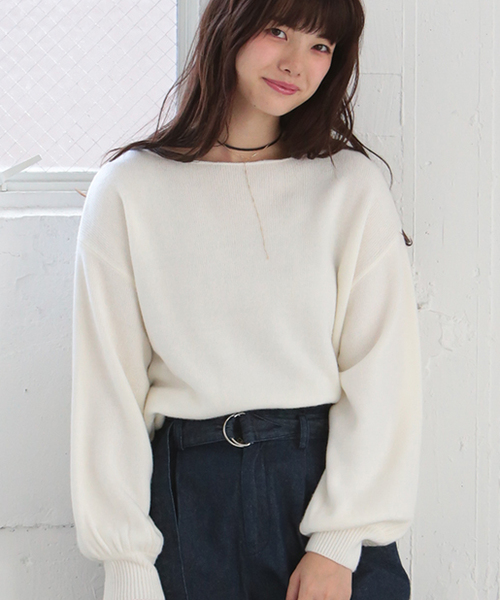 one after another NICE CLAUP(ワンアフターアナザーナイスクラップ)の「カシミアタッチニット(ニット/セーター・レディース・グレー/ローズ/アイボリー/ブラック/ピンク・FREE)」の2枚目の写真