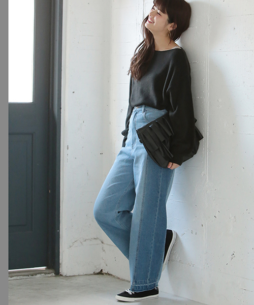 one after another NICE CLAUP(ワンアフターアナザーナイスクラップ)の「カシミアタッチニット(ニット/セーター・レディース・グレー/ローズ/アイボリー/ブラック/ピンク・FREE)」の10枚目の写真