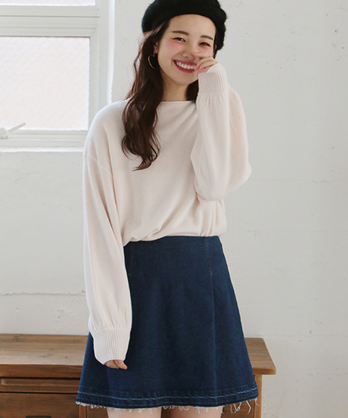 one after another NICE CLAUP(ワンアフターアナザーナイスクラップ)の「カシミアタッチニット(ニット/セーター・レディース・グレー/ローズ/アイボリー/ブラック/ピンク・FREE)」の12枚目の写真