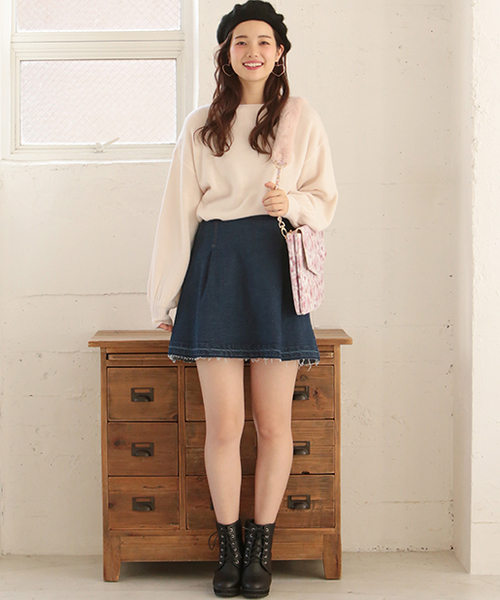 one after another NICE CLAUP(ワンアフターアナザーナイスクラップ)の「カシミアタッチニット(ニット/セーター・レディース・グレー/ローズ/アイボリー/ブラック/ピンク・FREE)」の13枚目の写真