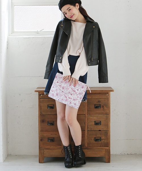 one after another NICE CLAUP(ワンアフターアナザーナイスクラップ)の「カシミアタッチニット(ニット/セーター・レディース・グレー/ローズ/アイボリー/ブラック/ピンク・FREE)」の14枚目の写真