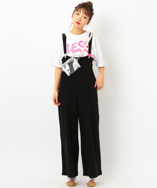 Another Edition(アナザーエディション)の「【WEB店舗限定】サスペンダーワイドパンツ●(その他パンツ・レディース・ブラック/グレー・フリー)」の2枚目の写真