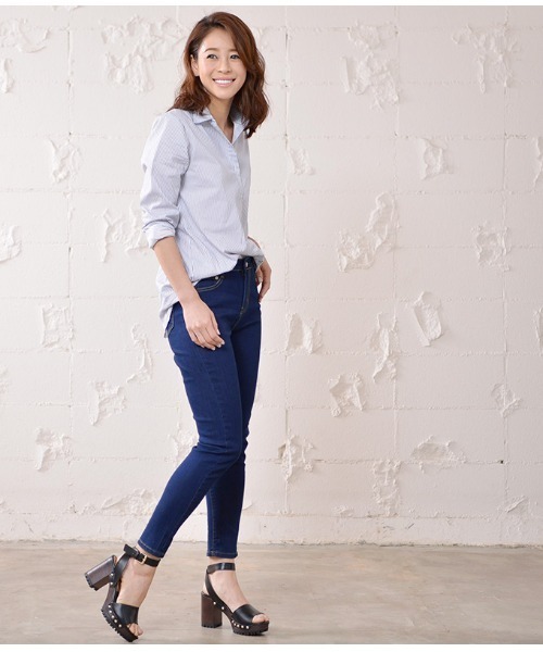 coca（coca）（コカ）の「なにこの安心感！しっかりウエストのストレッチデニムパンツ（デニムパンツ・レディース・ブルー/インディゴブルー・S/L/M）」の22枚目の写真