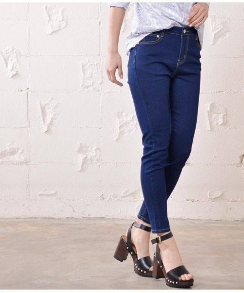 coca（coca）（コカ）の「なにこの安心感！しっかりウエストのストレッチデニムパンツ（デニムパンツ・レディース・ブルー/インディゴブルー・S/L/M）」の21枚目の写真