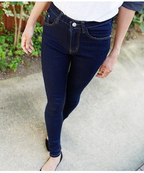 coca（coca）（コカ）の「なにこの安心感！しっかりウエストのストレッチデニムパンツ（デニムパンツ・レディース・ブルー/インディゴブルー・S/L/M）」の18枚目の写真