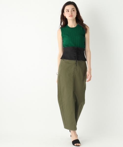 A part by（アパートバイ）の「チノSTロングスリットスカート 759654 （スカート・レディース・カーキ/ベージュ・MEDIUM/LARGE）」の10枚目の写真