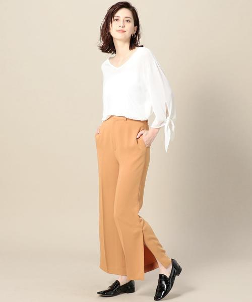 BEAUTY&YOUTH UNITED ARROWS（ビューティーアンドユースユナイテッドアローズ）の「BY ダブルクロス9分丈スリットパンツ ◆（その他パンツ・レディース・ブラック/マスタード・SMALL/MEDIUM）」の6枚目の写真