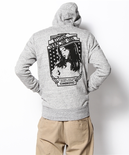HYSTERIC GLAMOUR CINEROTIC ブラックパーカー HYSTERIC GLAMOUR（ヒステリックグラマー）の「CINEROTIC pt PK