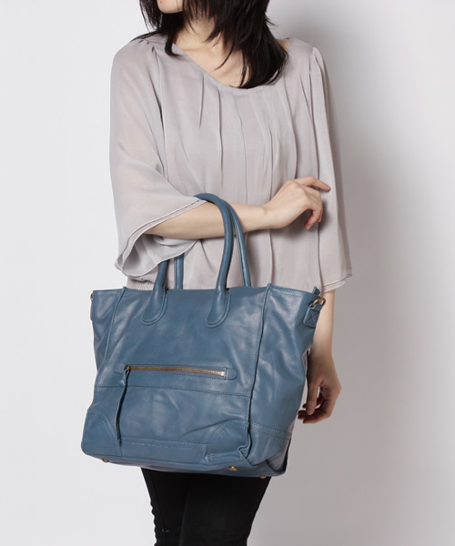 And A（アンドエー）の「シカクトート（トートバッグ・レディース・ブラック/ライトブラウン/ブルー・FREE）」の8枚目の写真