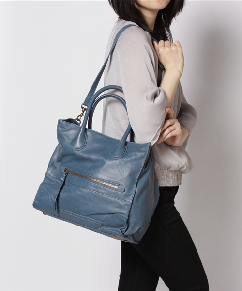 And A（アンドエー）の「シカクトート（トートバッグ・レディース・ブラック/ライトブラウン/ブルー・FREE）」の13枚目の写真