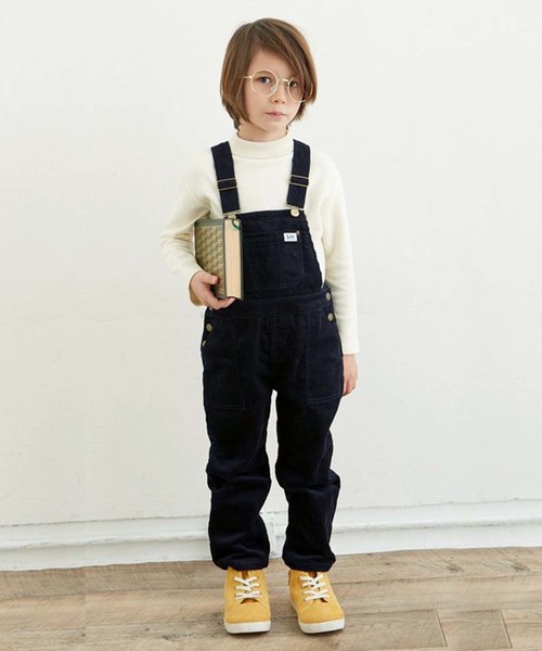 apres les cours（アプレレクール）の「LEE　太コールサロペット（サロペット/オーバーオール・キッズ・カーキ/ネイビー・100/110/120/130/140/90）」の20枚目の写真