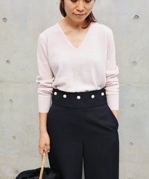 カシミヤ Vネックプルオーバー◆