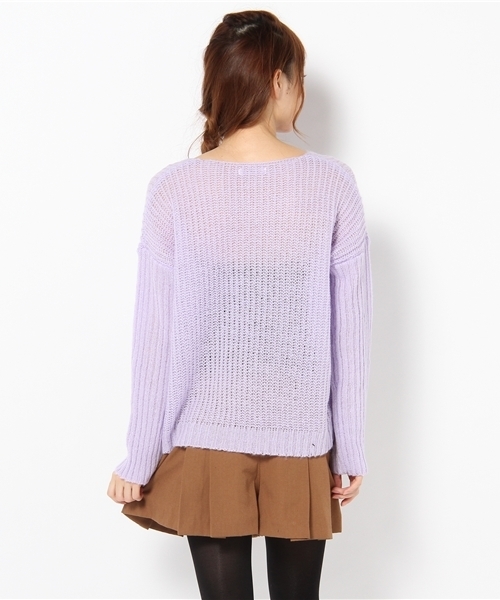 one after another NICE CLAUP（ワンアフターアナザーナイスクラップ）の「ポケシンプルプルオーバー（ニット/セーター・レディース・オフホワイト/ブラック/ブルー/パープル・FREE）」の6枚目の写真