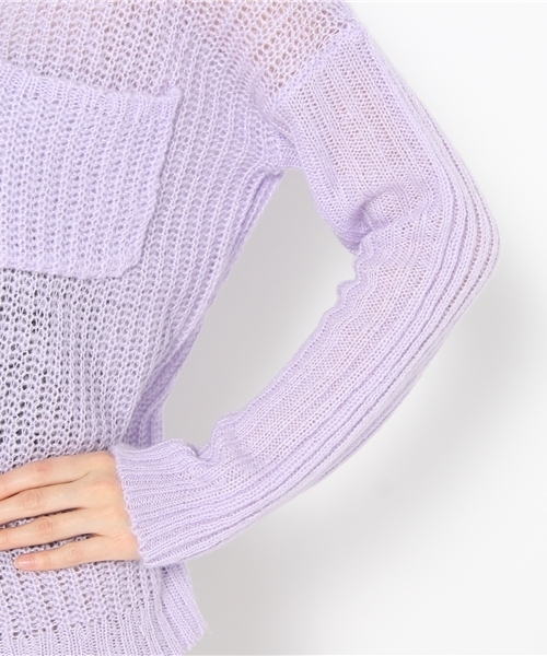 one after another NICE CLAUP（ワンアフターアナザーナイスクラップ）の「ポケシンプルプルオーバー（ニット/セーター・レディース・オフホワイト/ブラック/ブルー/パープル・FREE）」の10枚目の写真